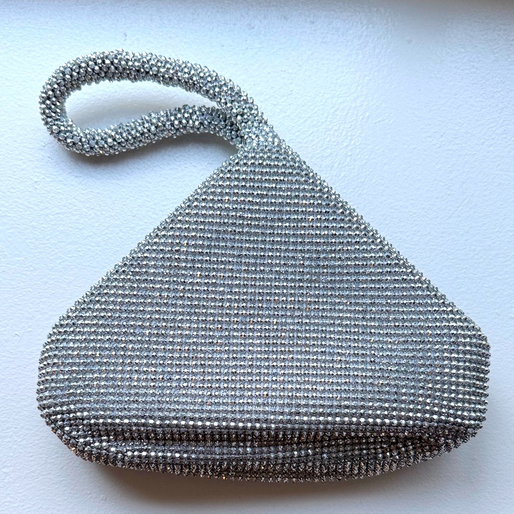 INC International Concepts Silver Wristlet Clutch